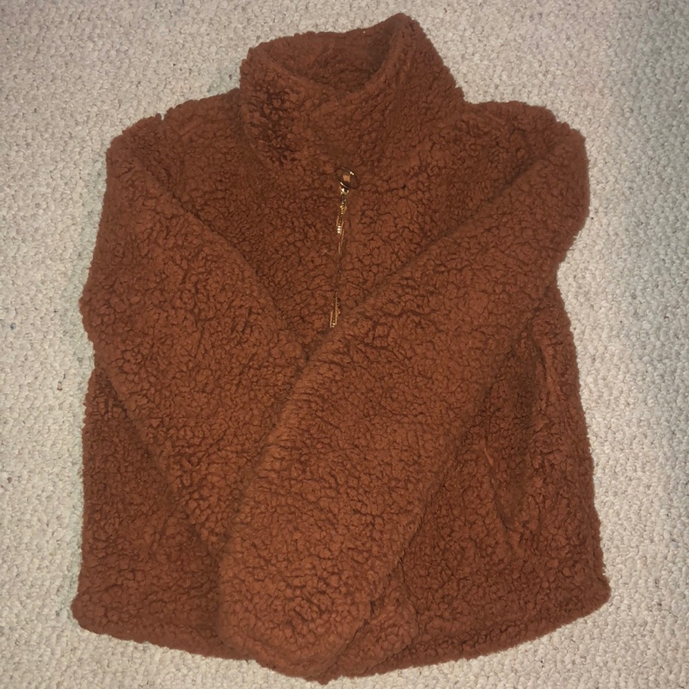 cropped teddy bear jacket